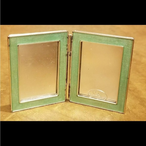 RARE JAY STRONGWATER BUBBLES COASTAL GROTTO FOLDING CRYSTAL ENAMEL DOUBLE FRAME - Picture 8 of 8